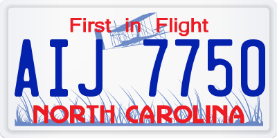 NC license plate AIJ7750
