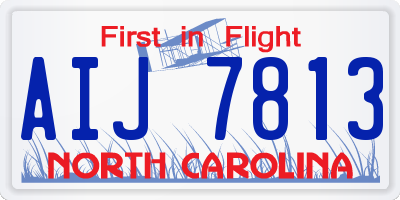 NC license plate AIJ7813