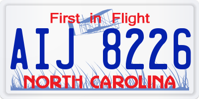 NC license plate AIJ8226