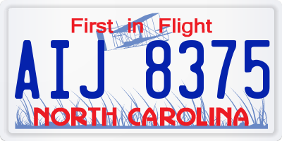 NC license plate AIJ8375