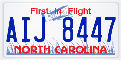 NC license plate AIJ8447