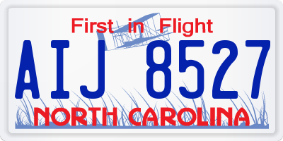 NC license plate AIJ8527