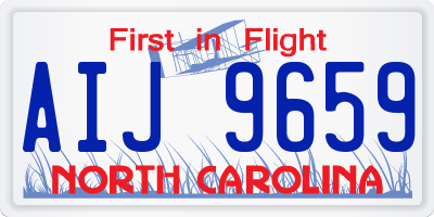 NC license plate AIJ9659