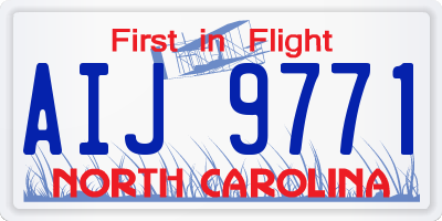 NC license plate AIJ9771