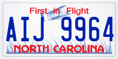 NC license plate AIJ9964