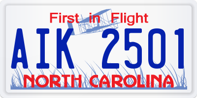 NC license plate AIK2501