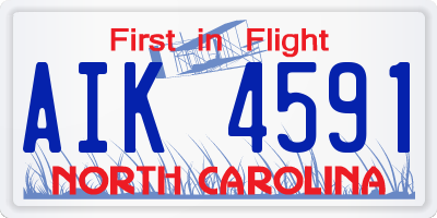 NC license plate AIK4591
