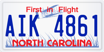 NC license plate AIK4861