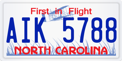 NC license plate AIK5788