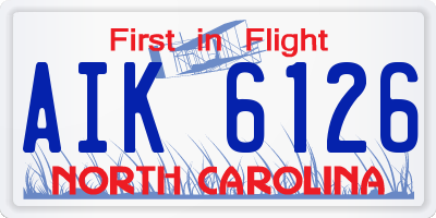 NC license plate AIK6126