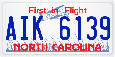 NC license plate AIK6139