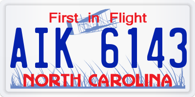 NC license plate AIK6143