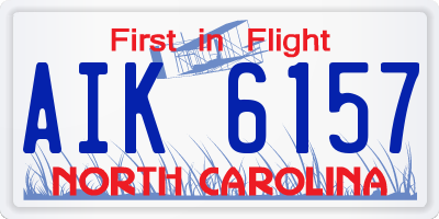 NC license plate AIK6157