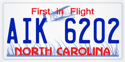 NC license plate AIK6202