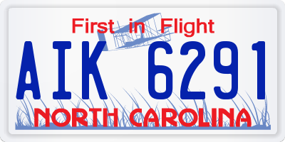 NC license plate AIK6291