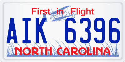 NC license plate AIK6396