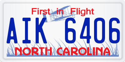 NC license plate AIK6406