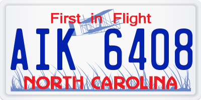NC license plate AIK6408