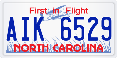 NC license plate AIK6529