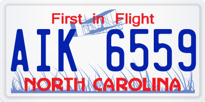 NC license plate AIK6559