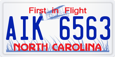 NC license plate AIK6563