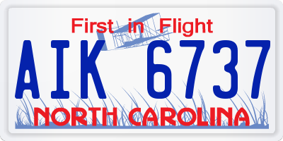 NC license plate AIK6737