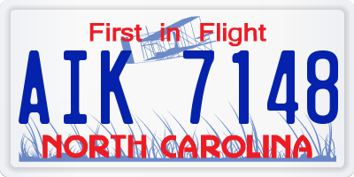 NC license plate AIK7148