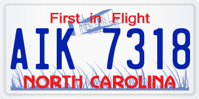 NC license plate AIK7318