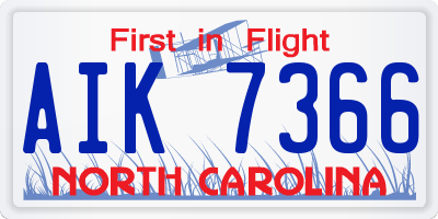 NC license plate AIK7366