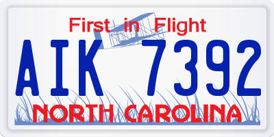 NC license plate AIK7392