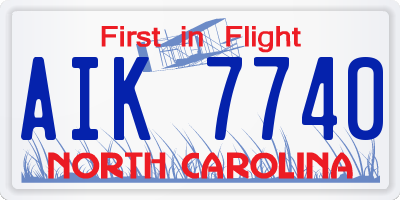 NC license plate AIK7740