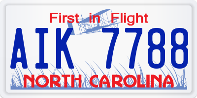 NC license plate AIK7788