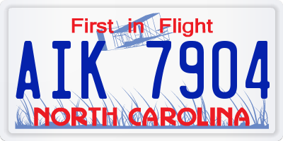 NC license plate AIK7904