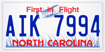 NC license plate AIK7994