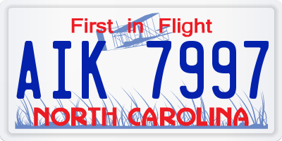 NC license plate AIK7997