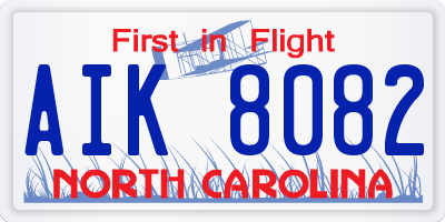 NC license plate AIK8082