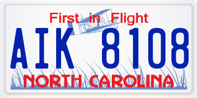 NC license plate AIK8108