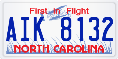 NC license plate AIK8132