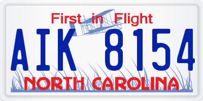 NC license plate AIK8154
