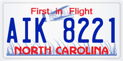 NC license plate AIK8221