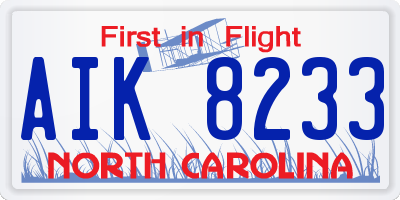 NC license plate AIK8233