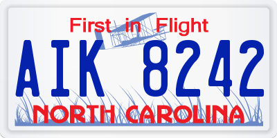 NC license plate AIK8242