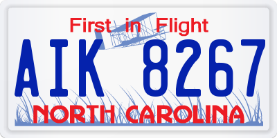 NC license plate AIK8267
