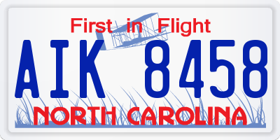 NC license plate AIK8458