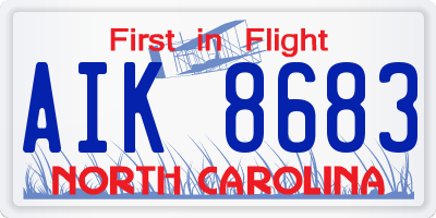 NC license plate AIK8683