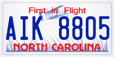 NC license plate AIK8805