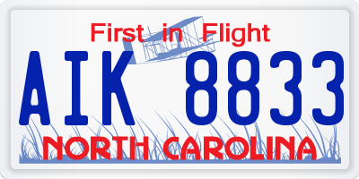 NC license plate AIK8833