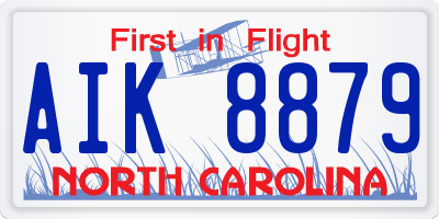 NC license plate AIK8879
