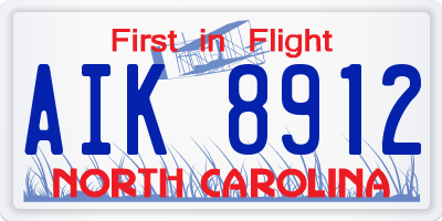 NC license plate AIK8912