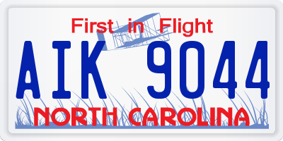 NC license plate AIK9044